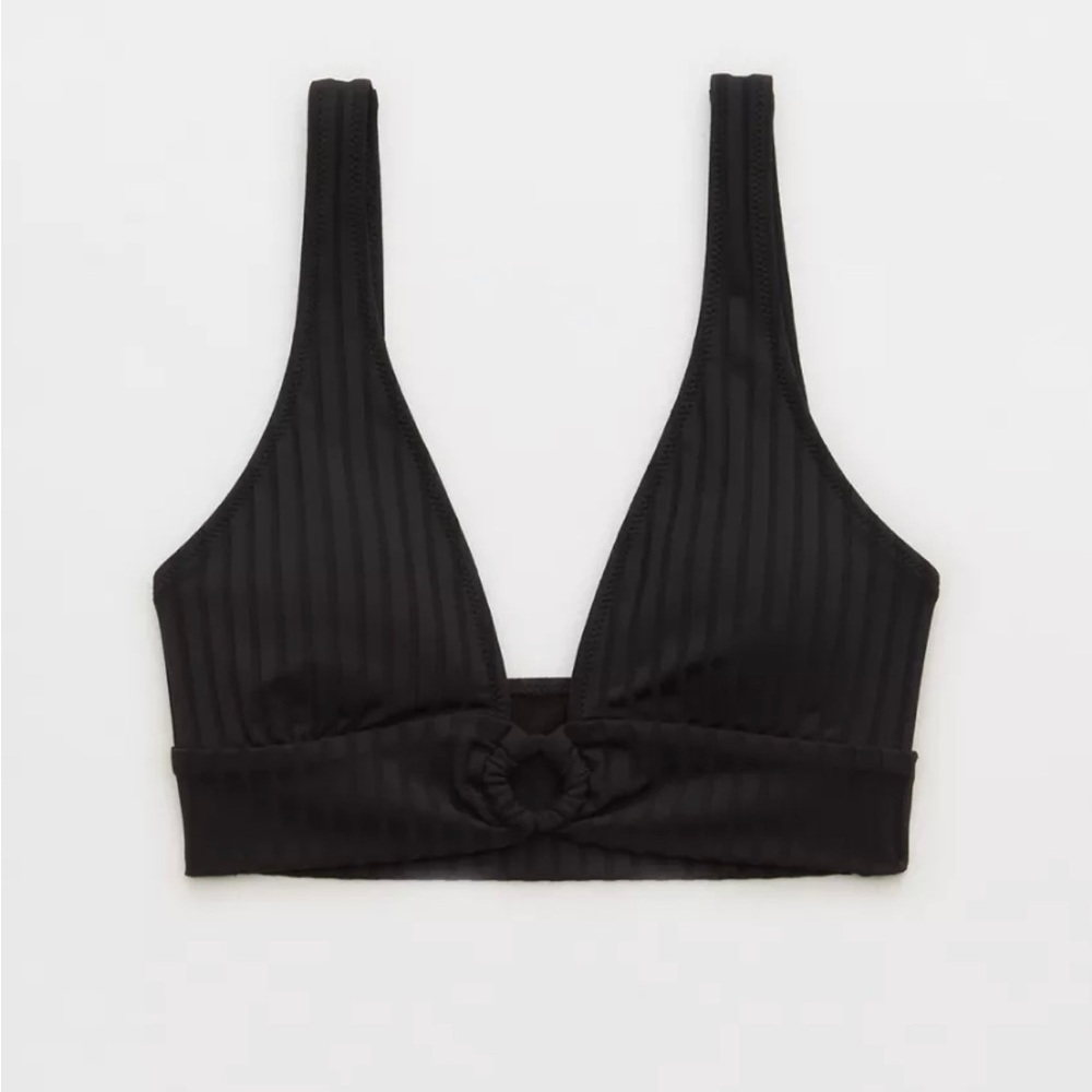 Aerie Wide Rib Longline Plunge Ring Bikini Top
